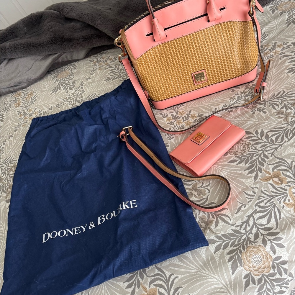 Dooney & Bourke Pink and Tan Satchel
